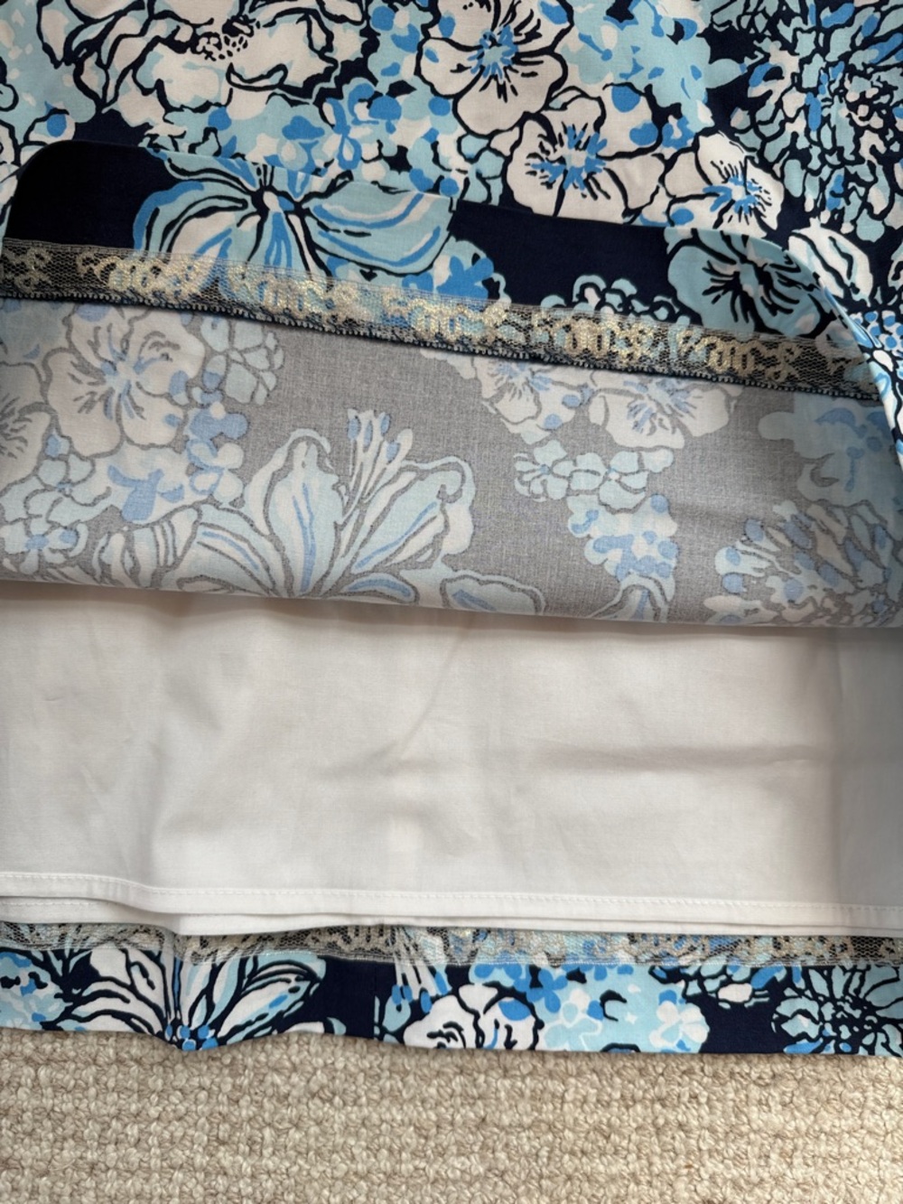 Lilly Pulitzer Stretch Cotton Shift Dress in Bouquet All Day, Low Tide Navy - Picture 7 of 8
